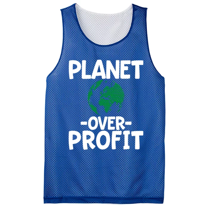 Planet Over Profit Funny Gift Mesh Reversible Basketball Jersey Tank