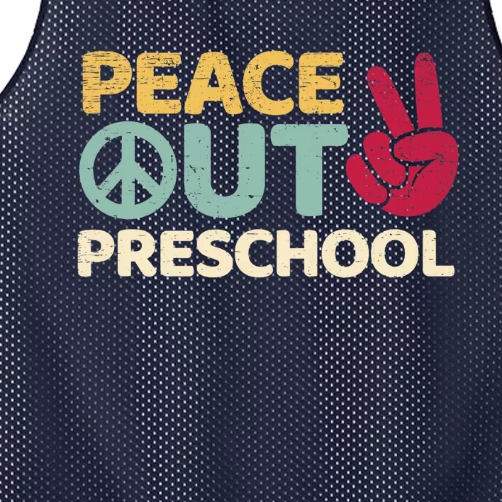 Peace Out Preschool Pre K Graduation Last Day Of School Mesh Reversible Basketball Jersey Tank