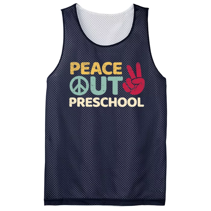 Peace Out Preschool Pre K Graduation Last Day Of School Mesh Reversible Basketball Jersey Tank