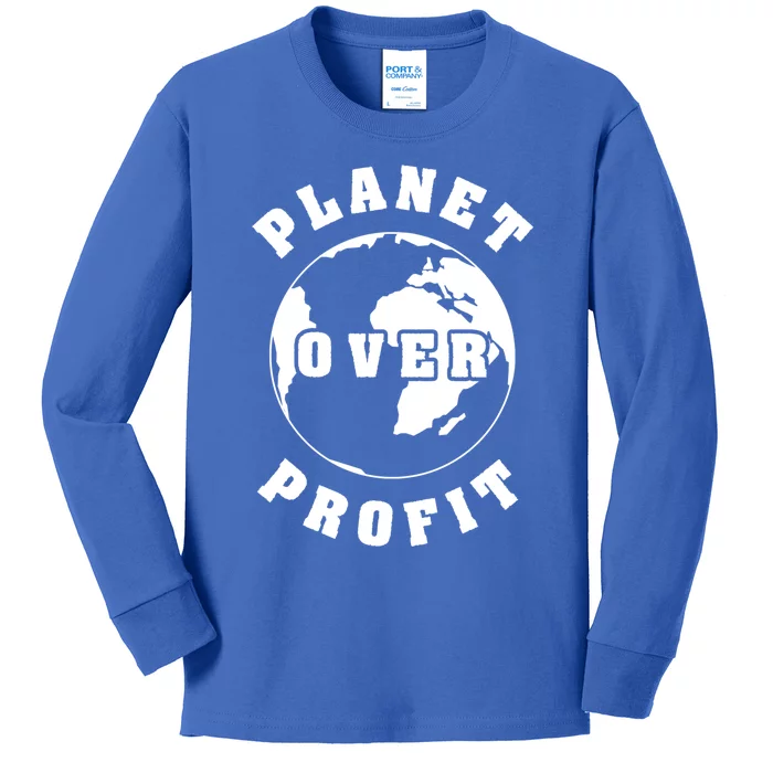 Planet Over Profit Gift Kids Long Sleeve Shirt