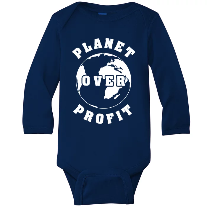 Planet Over Profit Gift Baby Long Sleeve Bodysuit