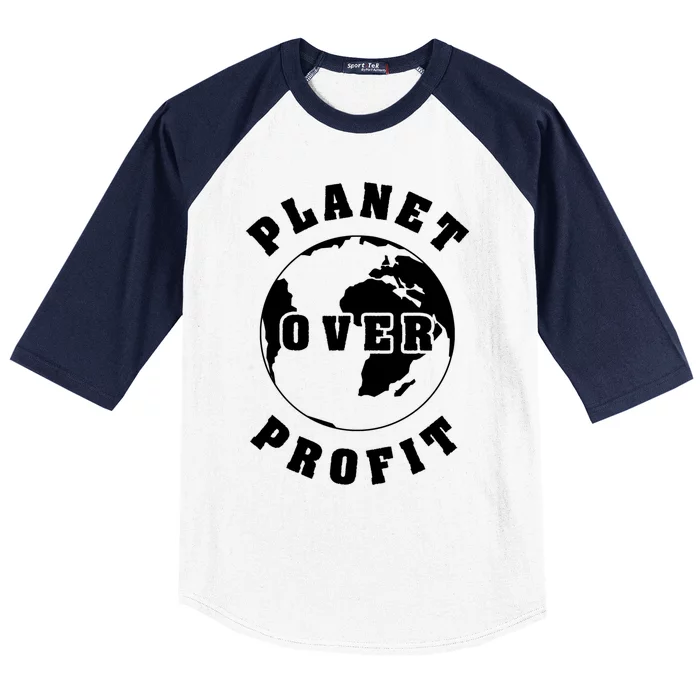 Planet Over Profit Gift Baseball Sleeve Shirt