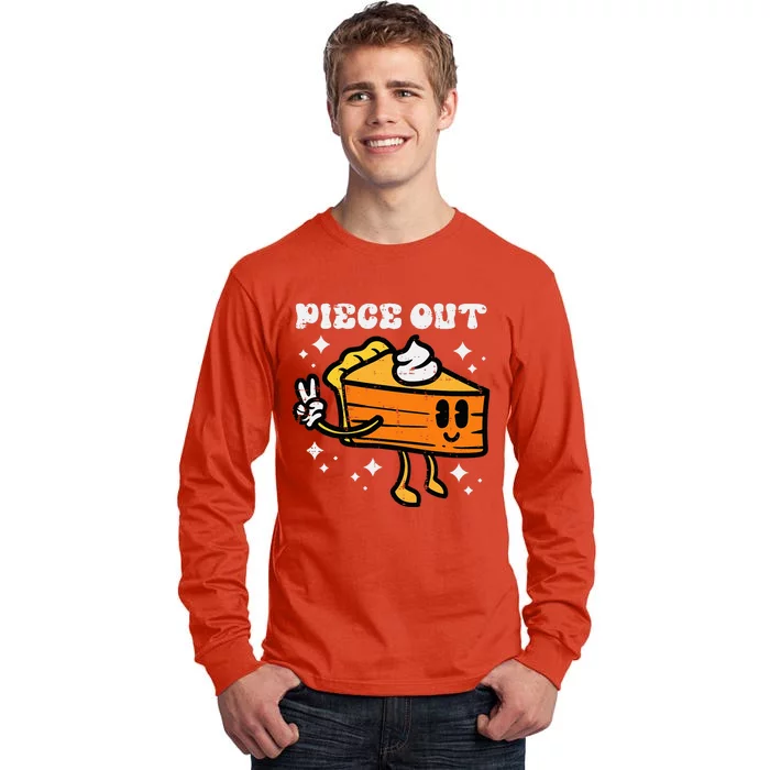 Piece Out Pumpkin Pie Funny Retro Thanksgiving Tall Long Sleeve T-Shirt