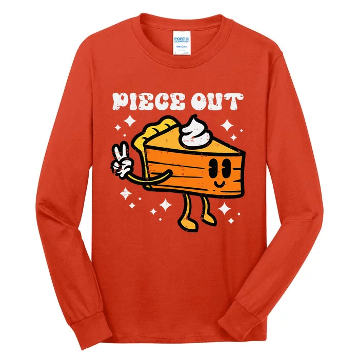 Piece Out Pumpkin Pie Funny Retro Thanksgiving Tall Long Sleeve T-Shirt