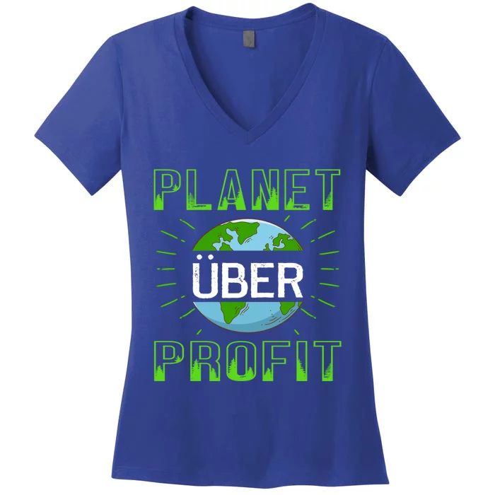 Planet Over Profit Gift Women's V-Neck T-Shirt