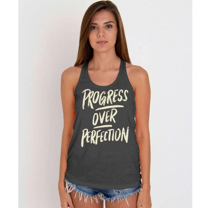 Progress Over Perfection Women's Knotted Racerback Tank