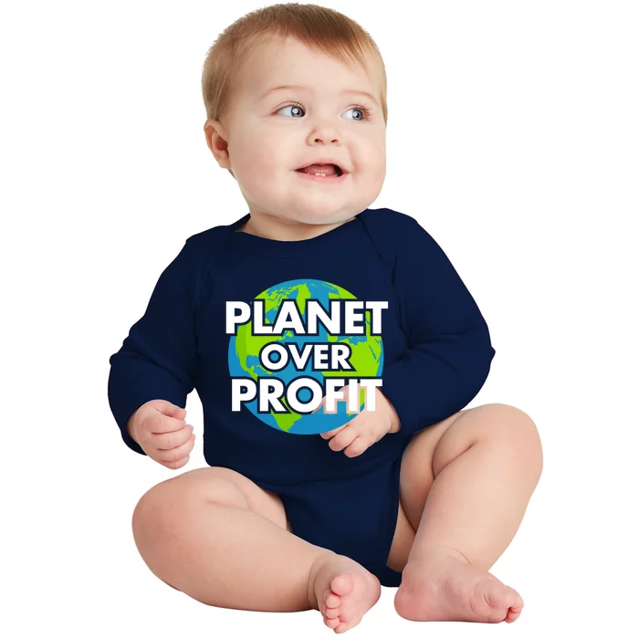 Planet Over Profit Gift Baby Long Sleeve Bodysuit