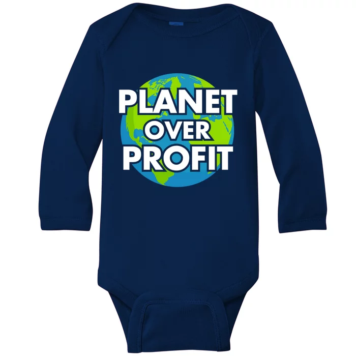 Planet Over Profit Gift Baby Long Sleeve Bodysuit