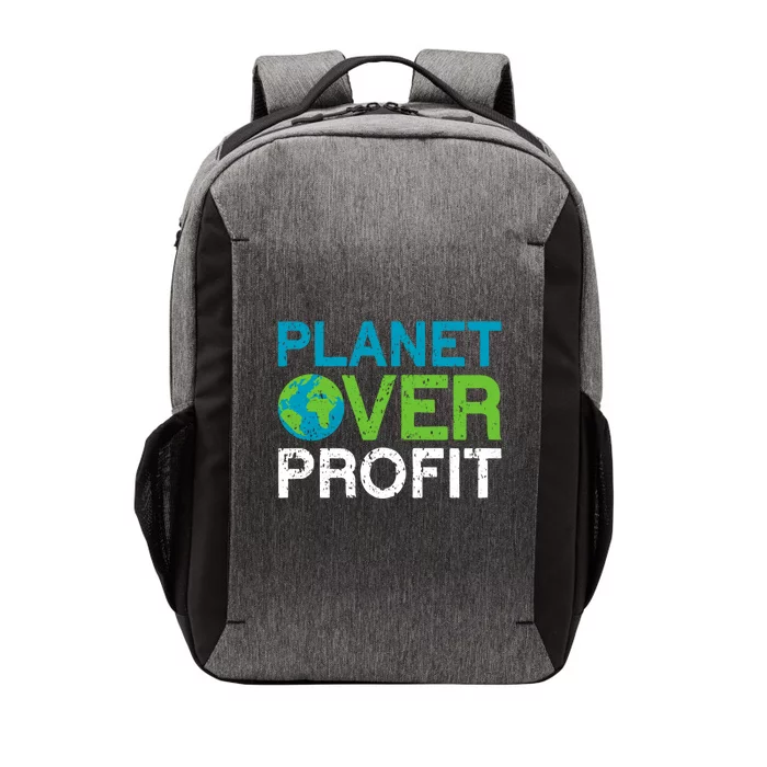 Planet Over Profit Climate Change Teens Funny Earth Day Gift Vector Backpack