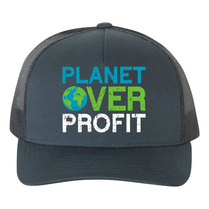 Planet Over Profit Climate Change Teens Funny Earth Day Gift Yupoong Adult 5-Panel Trucker Hat