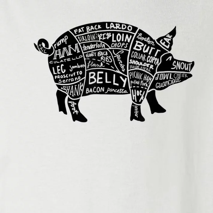 Parts Of Pork Funny Hog Meat Cuts Chefs Cooks Butchers Toddler Long Sleeve Shirt