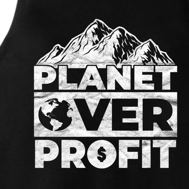 Planet Over Profit Acting Environtally Conscious Gift Ladies Tri-Blend Wicking Tank