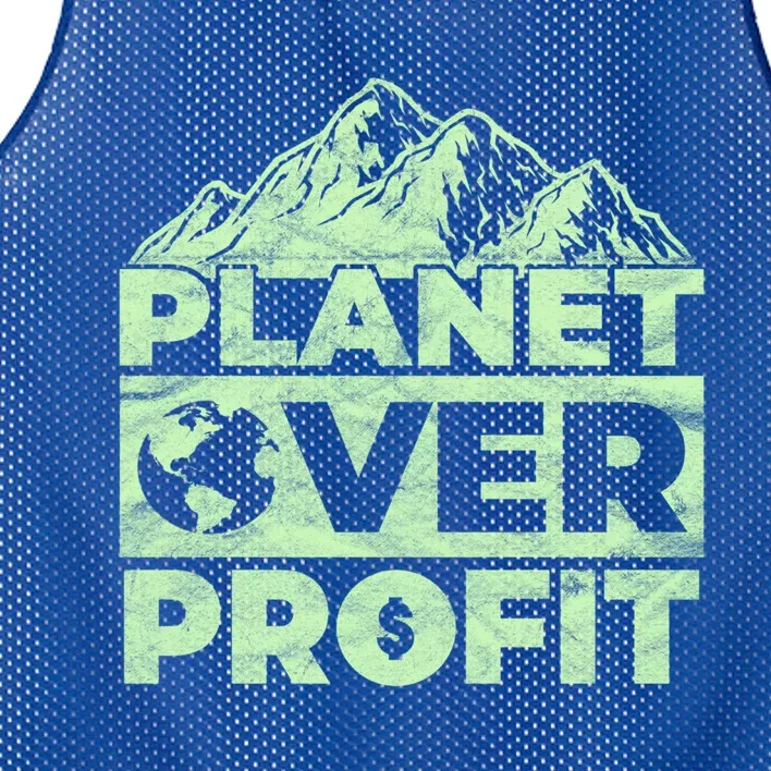 Planet Over Profit Acting Environtally Conscious Gift Mesh Reversible Basketball Jersey Tank