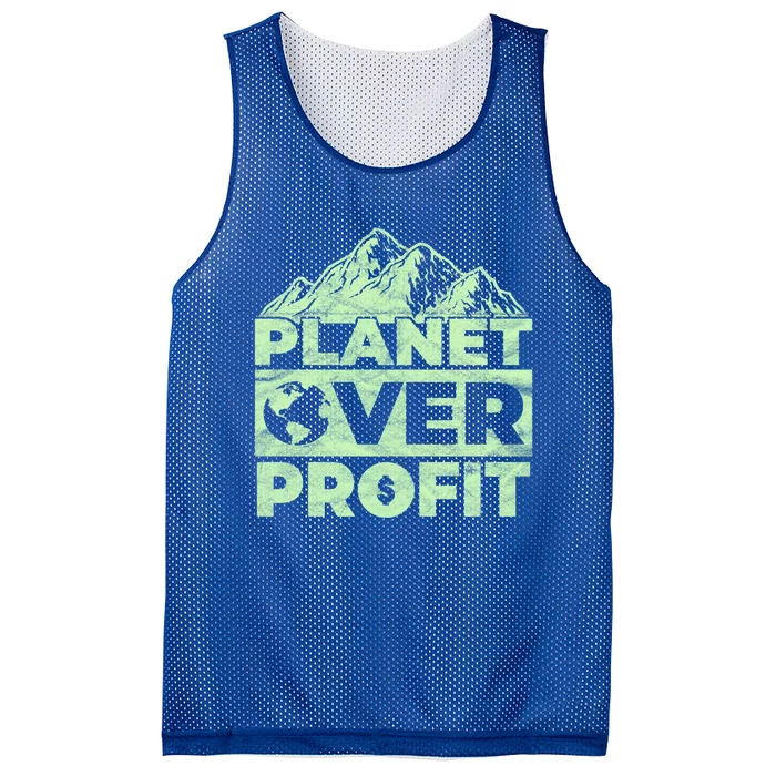 Planet Over Profit Acting Environtally Conscious Gift Mesh Reversible Basketball Jersey Tank