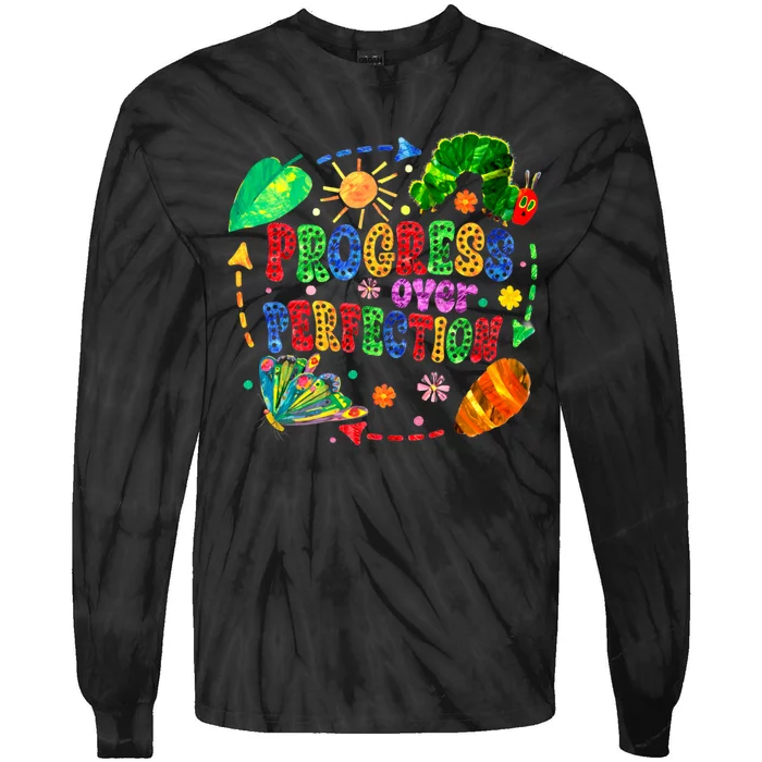 Progress Over Perfection Teacher Tie-Dye Long Sleeve Shirt