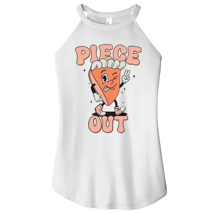 Piece Out Pumpkin Pie Retro Thanksgiving Fall Vibes Groovy Women’s Perfect Tri Rocker Tank