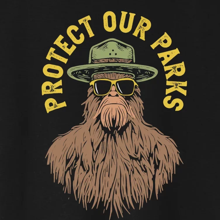 Protect Our Parks! Sasquatch Park Ranger Funny Bigfoot Women's Crop Top Tee