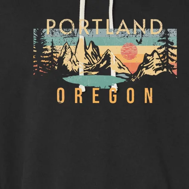 Portland Oregon Garment-Dyed Fleece Hoodie