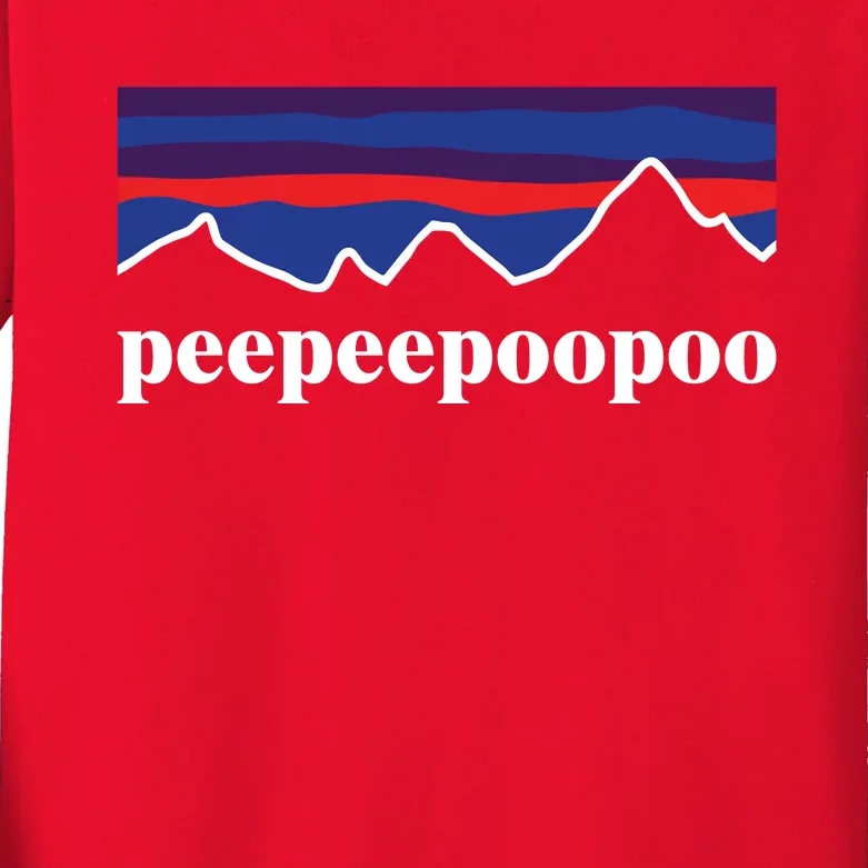 Peepeepoopoo Outdoors Pee Pee Poo Poo Funny Fathers Day Kids Long Sleeve Shirt