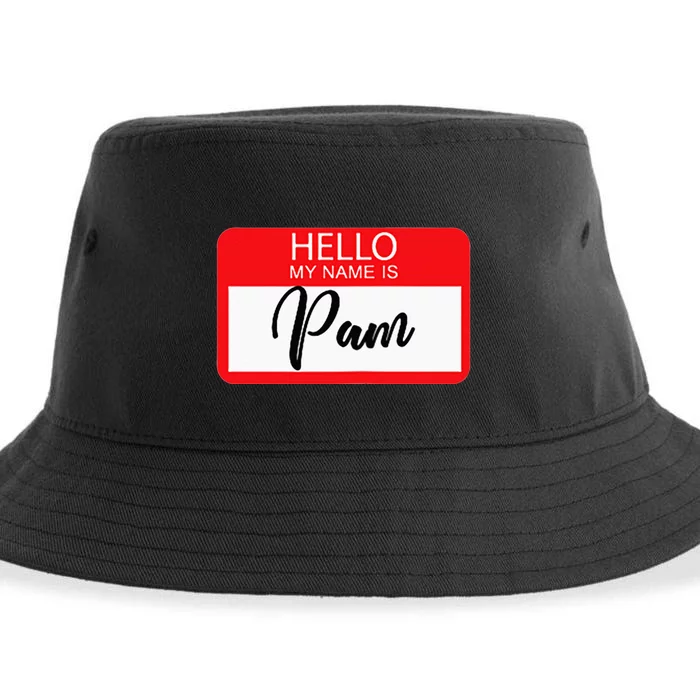 Pam Office Party Name Tag Easy Halloween Costume Sustainable Bucket Hat