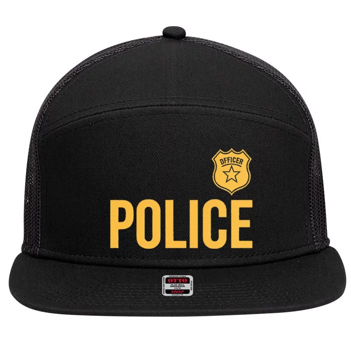 Police Officer Police Badge Halloween 7 Panel Mesh Trucker Snapback Hat