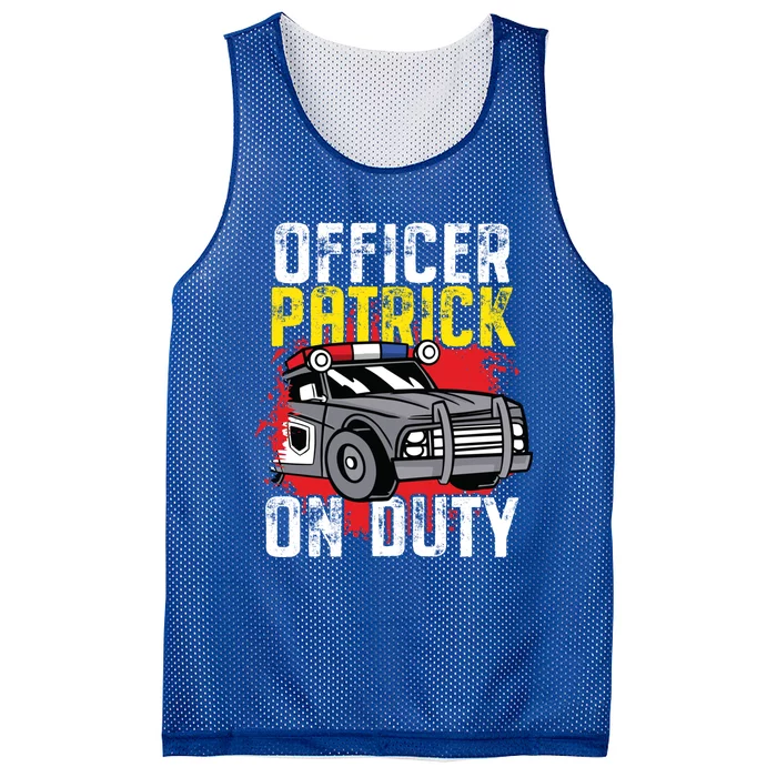 Police Officer Patrick On Duty Cute Gift Personalized Police Car Great Gift Mesh Reversible Basketball Jersey Tank