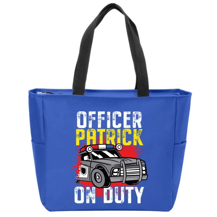 Police Officer Patrick On Duty Cute Gift Personalized Police Car Great Gift Zip Tote Bag