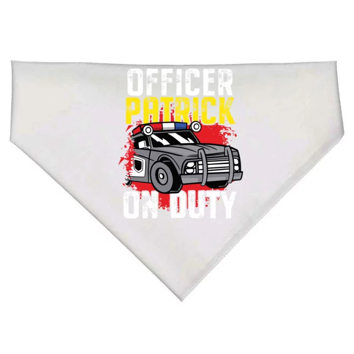 Police Officer Patrick On Duty Cute Gift Personalized Police Car Great Gift USA-Made Doggie Bandana