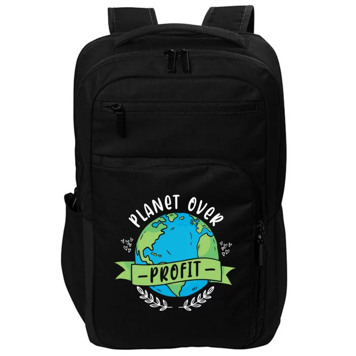 Planet Over Profit Global Warming Earth Day Climate Change Gift Impact Tech Backpack