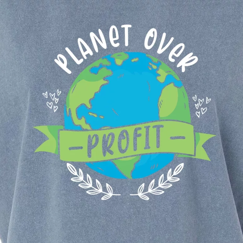 Planet Over Profit Global Warming Earth Day Climate Change Gift Garment-Dyed Women's Muscle Tee