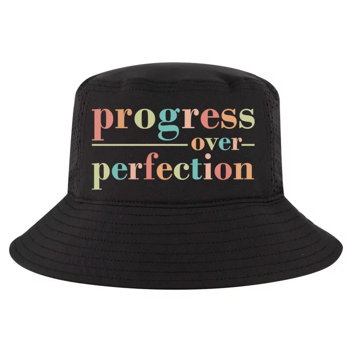 Progress Over Perfection Quote Cool Comfort Performance Bucket Hat