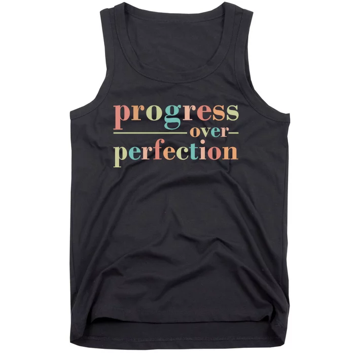 Progress Over Perfection Quote Tank Top