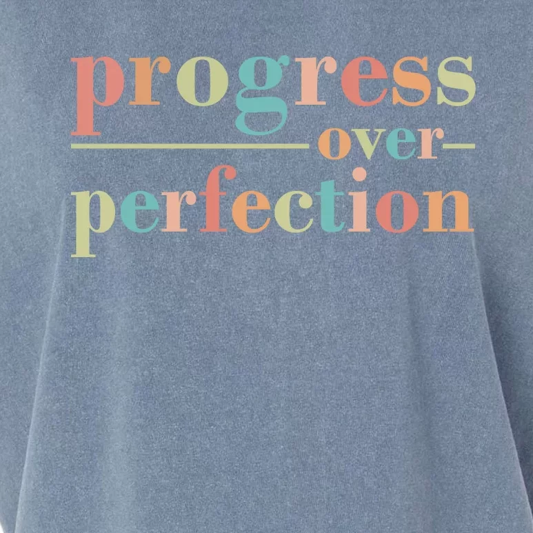 Progress Over Perfection Quote Garment-Dyed Women's Muscle Tee