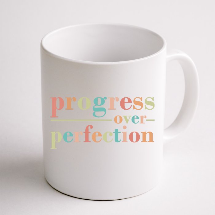 Progress Over Perfection Quote Front & Back Coffee Mug