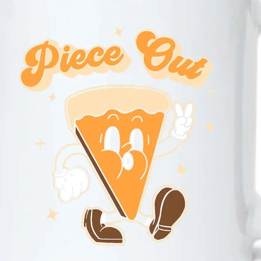 Piece Out Pumpkin Pie Retro Thanksgiving Fall Groovy Funny Black Color Changing Mug