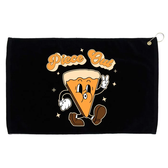 Piece Out Pumpkin Pie Retro Thanksgiving Fall Groovy Funny Grommeted Golf Towel