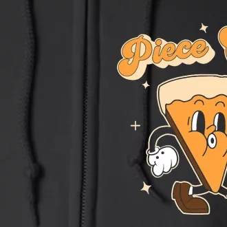 Piece Out Pumpkin Pie Retro Thanksgiving Fall Groovy Funny Full Zip Hoodie