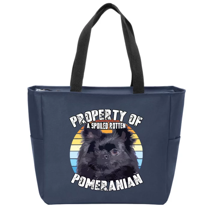 Property Of Pomeranian Black Zip Tote Bag