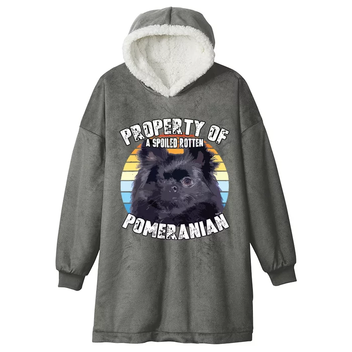 Property Of Pomeranian Black Hooded Wearable Blanket