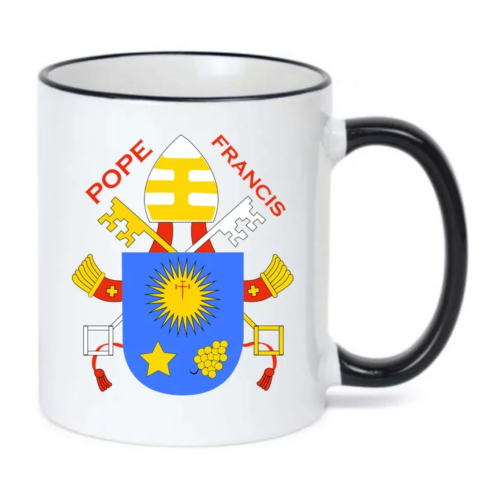 Pope Francis Emblem Christianity Black Color Changing Mug