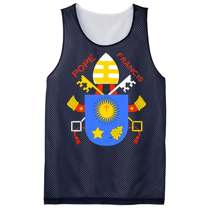 Pope Francis Emblem Christianity Mesh Reversible Basketball Jersey Tank