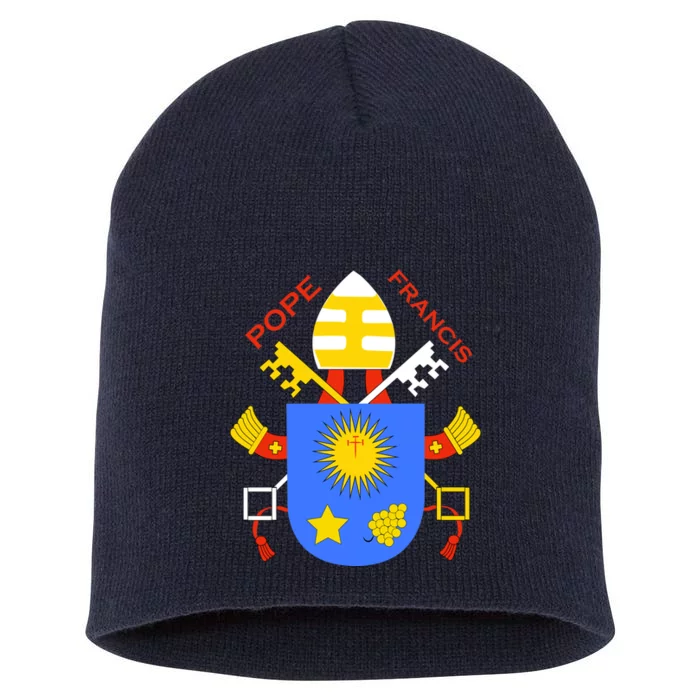 Pope Francis Emblem Christianity Short Acrylic Beanie