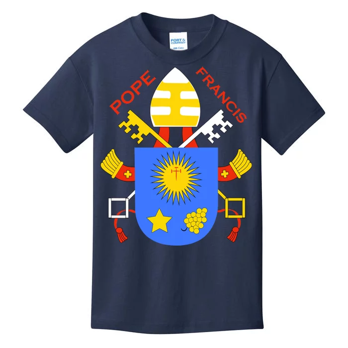 Pope Francis Emblem Christianity Kids T-Shirt