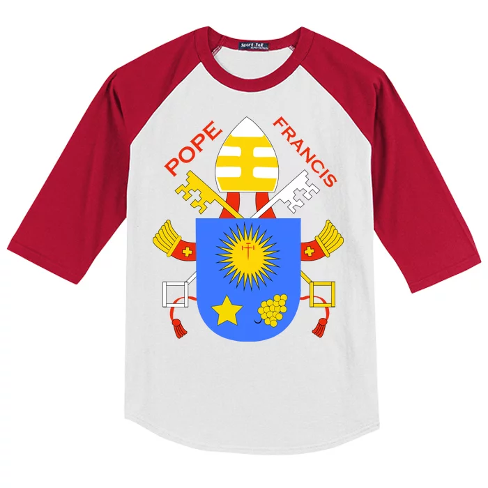 Pope Francis Emblem Christianity Kids Colorblock Raglan Jersey