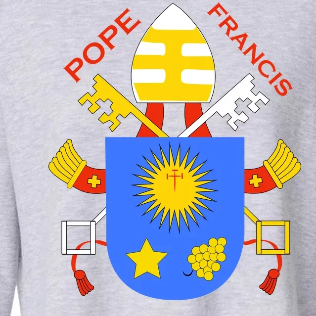 Pope Francis Emblem Christianity Cropped Pullover Crew