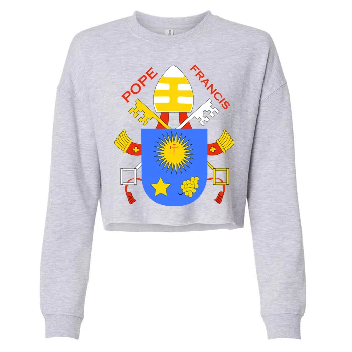 Pope Francis Emblem Christianity Cropped Pullover Crew