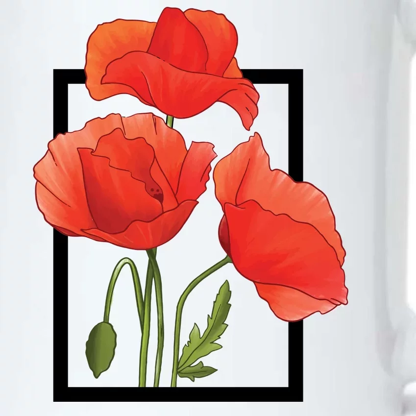 Poppy Flowers Black Color Changing Mug