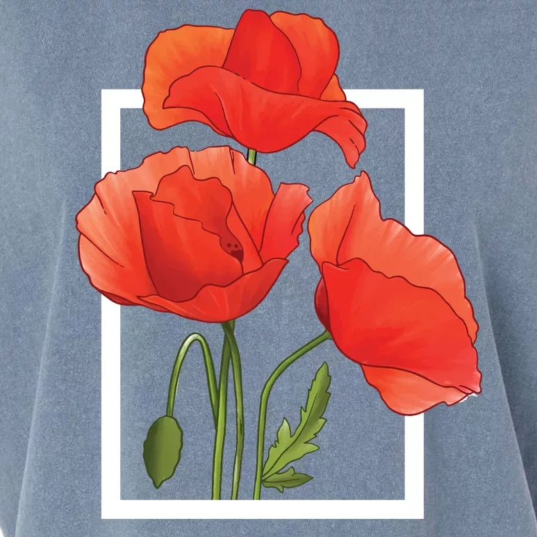 Poppy Flowers Garment-Dyed Women's Muscle Tee