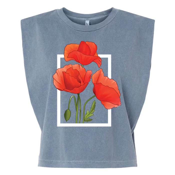 Poppy Flowers Garment-Dyed Women's Muscle Tee