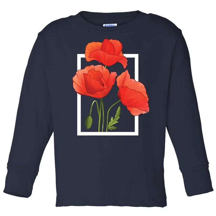 Poppy Flowers Toddler Long Sleeve Shirt